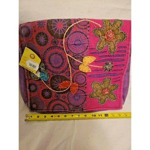 KARMA CIRCLE USA MESSENGER BAG PURPLE WITH PINK